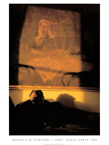 Café Slavia, Prague, 1989 by Martin H.M. Schreiber Wall Art Décor 31 1/2 x 23 5/8 Art Print