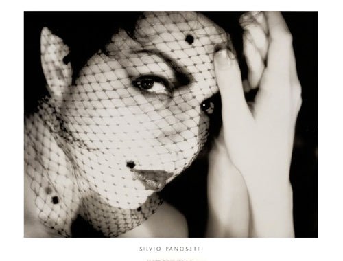 Woman with Veiled Hat by Silvio Panosetti Wall Art Décor 23 5/8 x 31 ½ Art Print