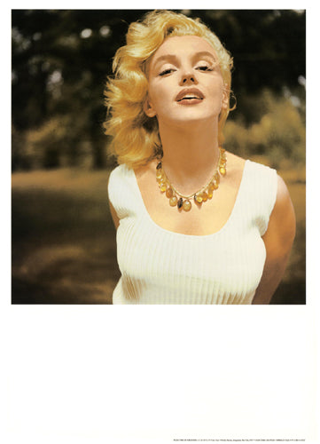 Marilyn Monroe, Amagansett, NY, 1957 Amber Necklace by Sam Shaw Wall Art Décor 27 1/2 x 19 5/8 Art Print