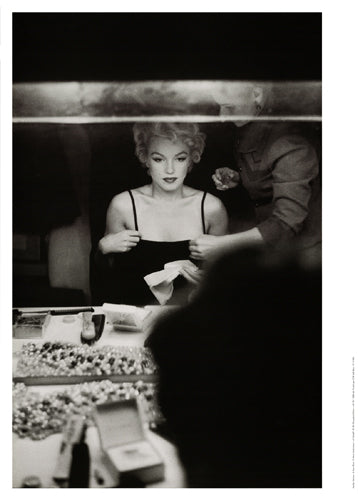 Marilyn Monroe at Dressing Room Mirror, 1954 by Sam Shaw Wall Art Décor 27 1/2 x 19 5/8 Art Print