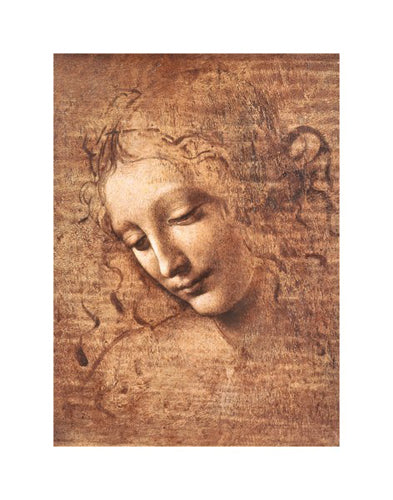 Framed La Scapigliata, 1508 by Leonardo da Vinci | 14 x 11