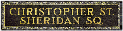 Christopher Street & Sheridan Square Subway Sign by Phil Maier Wall Art Décor 9 x 21 Art Print