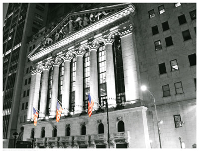 New York Stock Exchange at Night Horizontal Art Print by Phil Maier | Wall Art Décor 8 ¼ x 10 ¼ inch