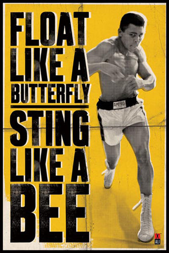 Framed Muhammad Ali: Float Like a Butterfly 36 x 24