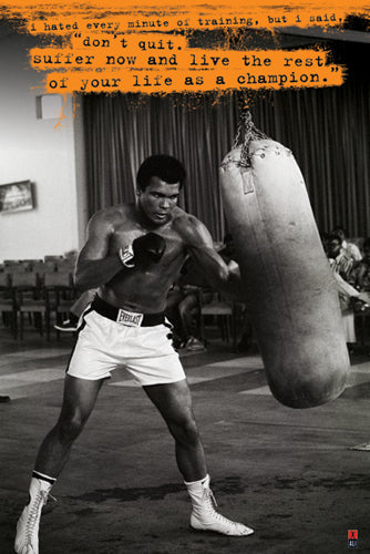 Framed Muhammad Ali: Punchbag 36 x 24