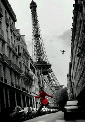 Framed La Veste Rouge 3-D Lenticular Poster 26 1/2 x 18 1/2 Art ...