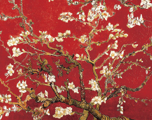Framed Almond Blossom in Red by Vincent van Gogh | 11 x 14