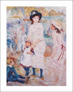 Children on the Seashore by Pierre-Auguste Renoir Wall Art Décor 28 x 22 Art Print