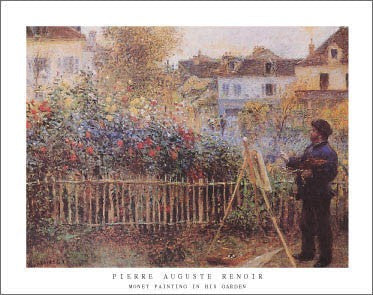 Monet Painting in the Garden by Pierre-Auguste Renoir Wall Art Décor 22 x 28 Art Print
