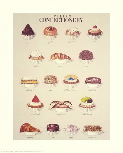 Framed Italian Confectionery 19 ¾ x 15 ¾