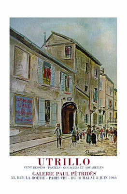 Framed Rue Cortot a Montmartre by Maurice Utrillo | 35 x 22 1/2