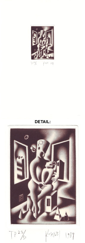 Framed Oedipus or Mother Knows Best by Mark Kostabi | 15 1/2 x 11 1/4 Art ...