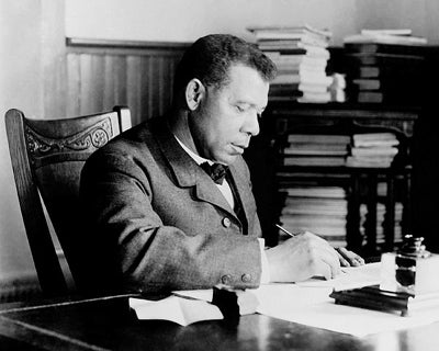 Framed Booker T. Washington at Desk, Tuskegee Institute, c. 1890-1910 by M...