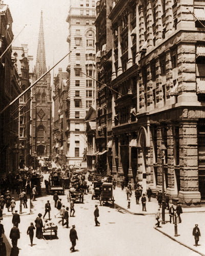 Framed Wall Street and Trinity Church, New York, 1910 by McMahan Photo Arc...
