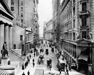 Framed View of Wall Street from Nassau Street, New York, 1911 by McMahan P...