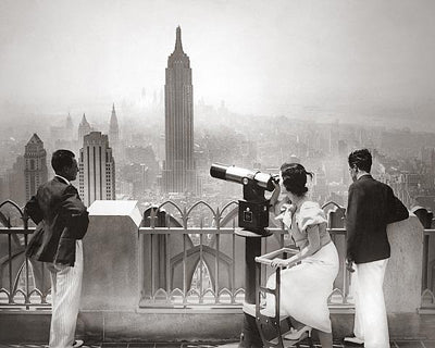 Framed Empire State Building & Manhattan Skyline from Rockefeller Center, ...