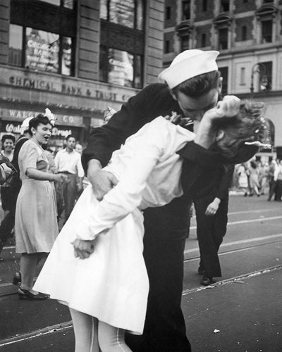 Framed Kissing the War Goodbye, 1945 by McMahan Photo Archive