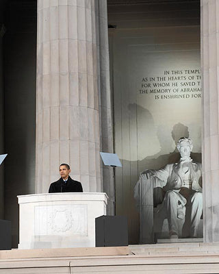 President Barack Obama at Lincoln Memorial, 2009 by McMahan Photo Archive Wall Art Décor 10 x 8 Art Print