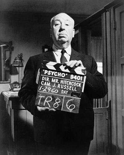 Framed Afred Hitchcock on 'Psycho' Film Set, 1960 by McMahan Photo Archive