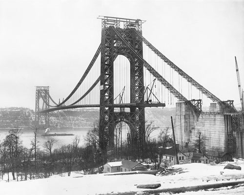 Framed George Washington Bridge Construction, 1931 by McMahan Photo Archive