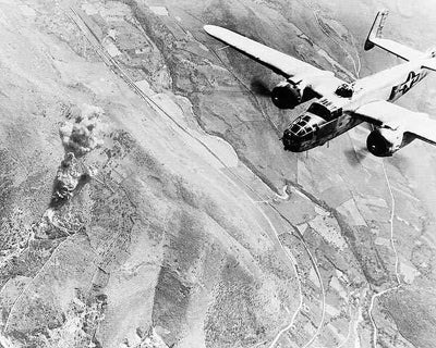 Framed B-25 Bomber Bombing Tivoli, Outside Rome, Italy, WWII by McMahan Ph...