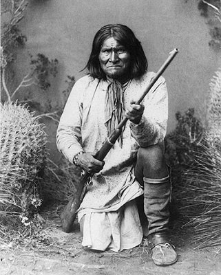 Framed Native American Apache Warrior Geronimo, 1886 by McMahan Photo Archive