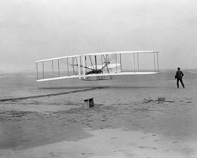 The Wright Brothers' First Flight at Kitty Hawk, NC, December 17, 1903 by McMahan Photo Archive Wall Art Décor 8 x 10 Art Print