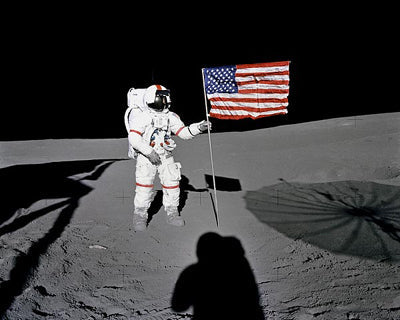 Framed Apollo 14 Astronaut Alan Shepard on the Moon, February 5, 1971 by M...