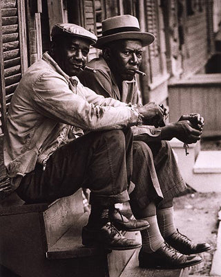 Framed African American Men Sitting on Stoop, Chharleston, SC, 1962 by McM...