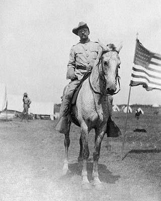 Framed Theodore Roosevelt, Rough Riders, Montauk Point, NY, 1898 by McMaha...