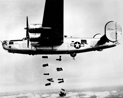 B-24 Liberator Bombing Muhldorf, Germany, 1945 by McMahan Photo Archive Wall Art Décor 10 x 8 Art Print