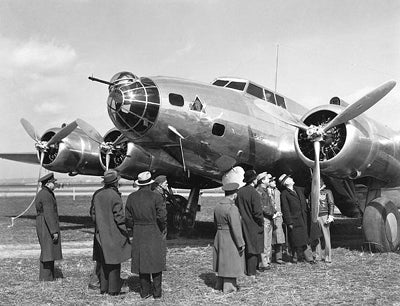 Framed President Franklin D. Roosevelt Inspecting Boeing B-17 Flying Fortr...