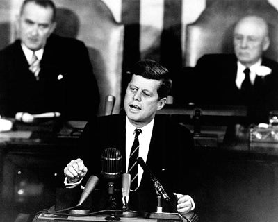 Framed President John F. Kennedy 'Man on the Moon' Speech Before Congress,...