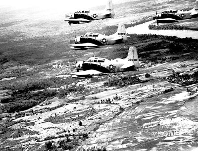 Framed A-1 Skyraider Formation Over South Vietnam, 1965 by McMahan Photo A...