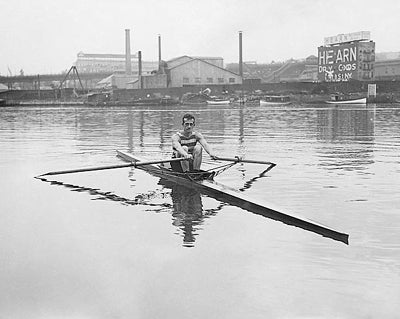 Chicago Cubs Pitcher Fred Fussell Rowing in One Man Shell, 1924 by McMahan Photo Archive Wall Art Décor 8 x 10 Art Print