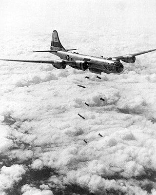 Framed B-29 Superfortress Bombing Over Korea, Auguest, 1951 by McMahan Pho...