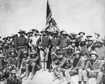 Framed Theodore Roosevelt and the Rough Riders, San Juan Hill, Cuba, July ...