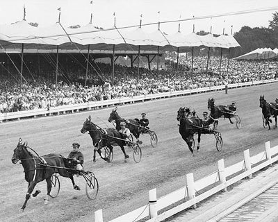 Horse Harness Racing at Hambletonian Stakes 1948 by McMahan Photo Archive: Vintage Equestrian Wall Art
