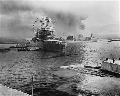 Framed USS Neosho, Pearl Harbor Attack, December 7, 1941 by McMahan Photo ...