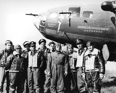 Framed Memphis Belle and Crew, England, 1943 by McMahan Photo Archive