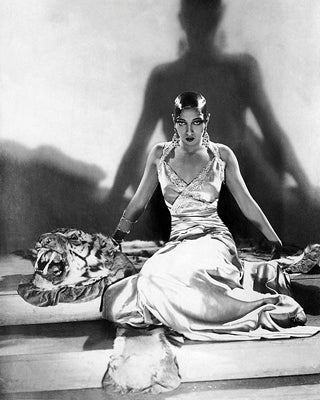 Framed Josephine Baker on Tiger Rug, 1925 by McMahan Photo Archive