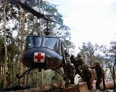 Framed Bell Huey Helicopter Medical Evacuation, Vietnam by McMahan Photo A...