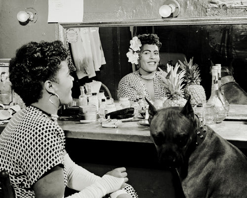 Framed Billie Holiday in Dressing Room with Her Dog “Mister”, NYC, 1946 by...