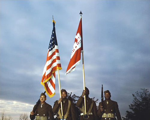 Framed African American Color Guard, Ft. Belvoir, Virginia, 1941 by McMaha...