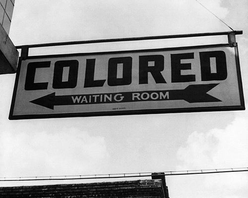 Segregated Waiting Room Sign, Greyhound Bus Station, Rome, Georgia, 1943 by McMahan Photo Archive Wall Art Décor 8 x 10 Art Print