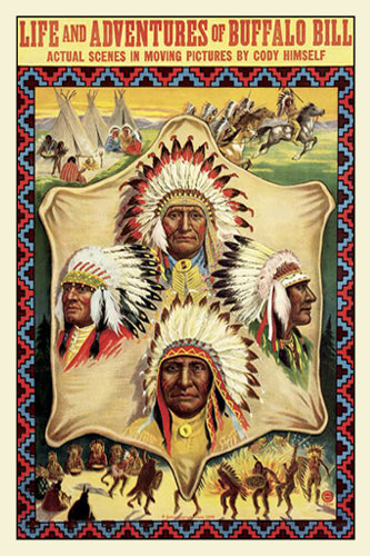 Framed Life and Adventures of Buffalo Bill 36 x 24