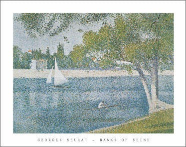 Banks of Seine by Georges Seurat - Serene Impressionist Wall Art Decor