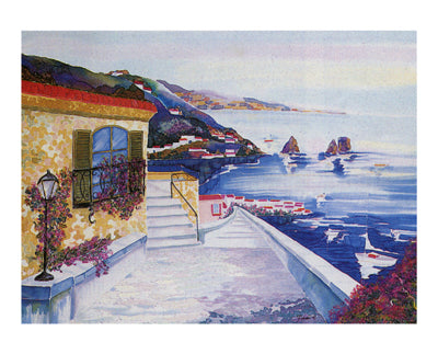 View of Capri by Constance Byrd - Coastal Art Print for Home Decor 22x28 inches