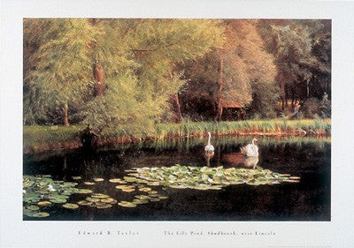 The Lily Pond, Shudbrook, Near Lincoln by Edward R. Taylor - Serene Landscape Wall Art Print