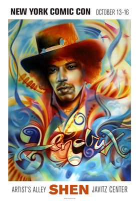 Framed Hendrix by Shen | 20 x 13 7/8